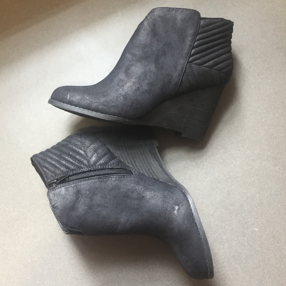 Wedge Heel Black Ankle Boot